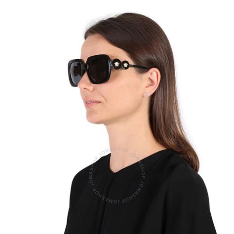 versace 1434|Versace Dark Grey Square Ladies Sunglasses VE4334F GB1/87 54.